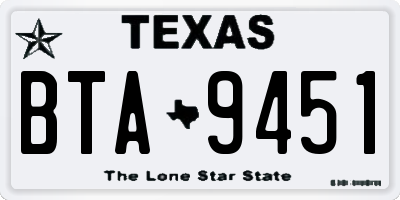 TX license plate BTA9451