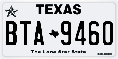 TX license plate BTA9460