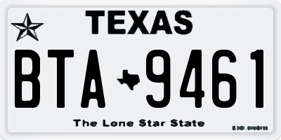 TX license plate BTA9461