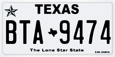 TX license plate BTA9474