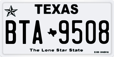 TX license plate BTA9508