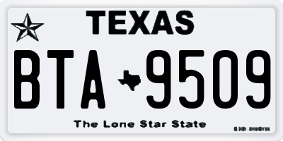 TX license plate BTA9509