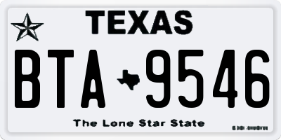 TX license plate BTA9546
