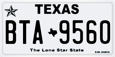 TX license plate BTA9560