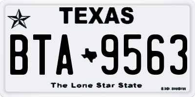 TX license plate BTA9563