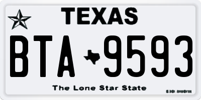 TX license plate BTA9593