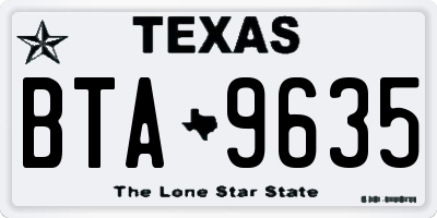 TX license plate BTA9635