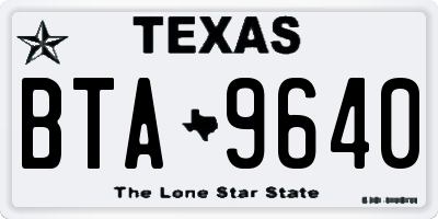 TX license plate BTA9640