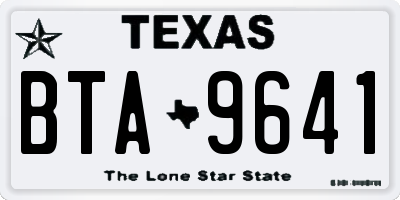 TX license plate BTA9641