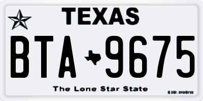 TX license plate BTA9675