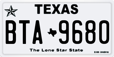 TX license plate BTA9680