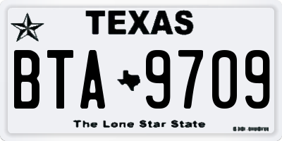 TX license plate BTA9709