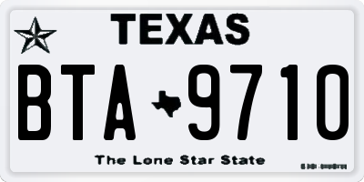 TX license plate BTA9710