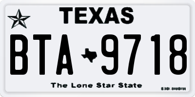 TX license plate BTA9718