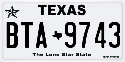 TX license plate BTA9743