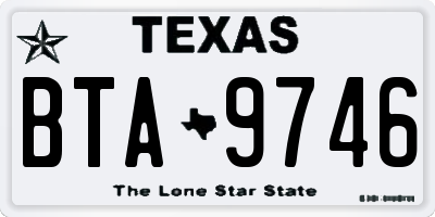 TX license plate BTA9746