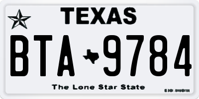TX license plate BTA9784