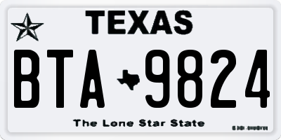 TX license plate BTA9824