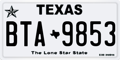 TX license plate BTA9853