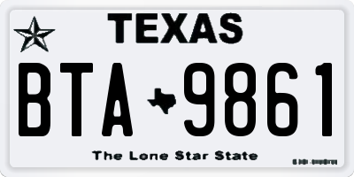 TX license plate BTA9861