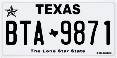 TX license plate BTA9871