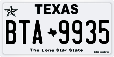 TX license plate BTA9935