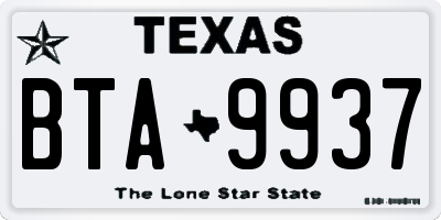 TX license plate BTA9937