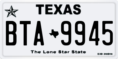 TX license plate BTA9945