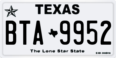 TX license plate BTA9952