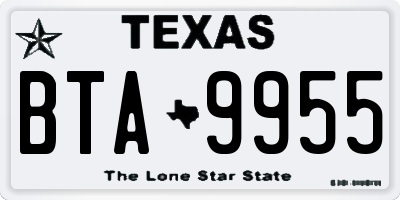 TX license plate BTA9955