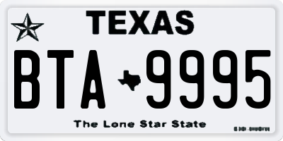 TX license plate BTA9995