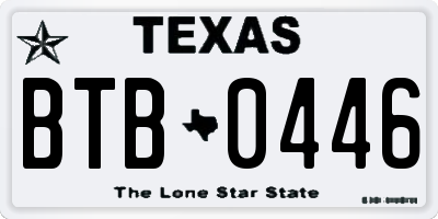 TX license plate BTB0446