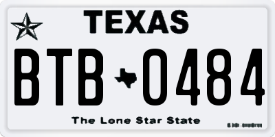 TX license plate BTB0484