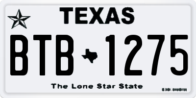 TX license plate BTB1275