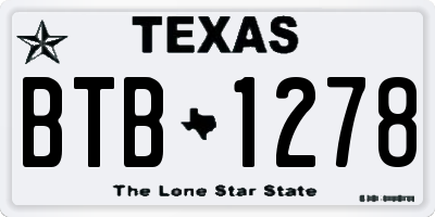 TX license plate BTB1278