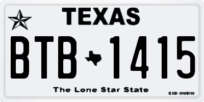 TX license plate BTB1415