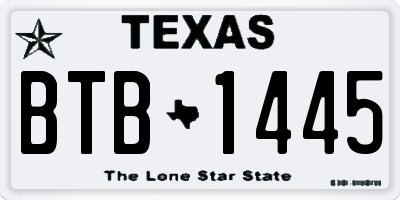 TX license plate BTB1445