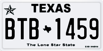 TX license plate BTB1459