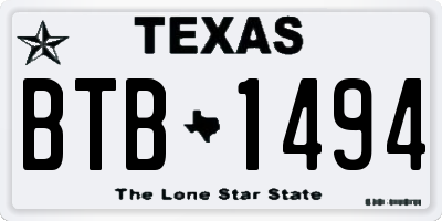 TX license plate BTB1494