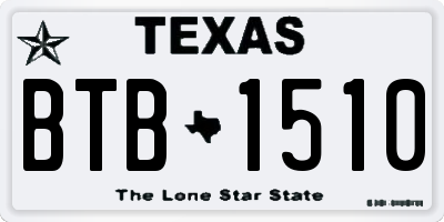 TX license plate BTB1510