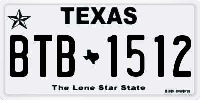 TX license plate BTB1512