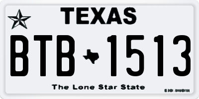 TX license plate BTB1513