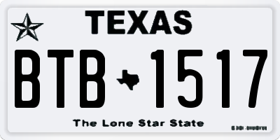 TX license plate BTB1517