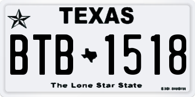 TX license plate BTB1518