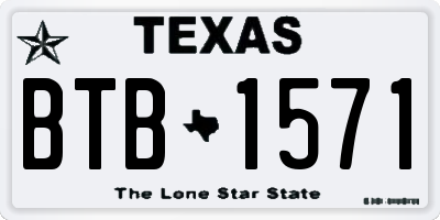 TX license plate BTB1571