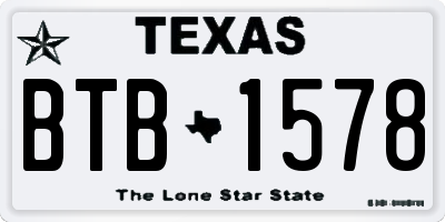 TX license plate BTB1578