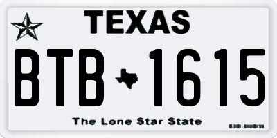TX license plate BTB1615