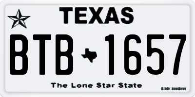 TX license plate BTB1657