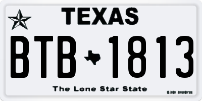 TX license plate BTB1813