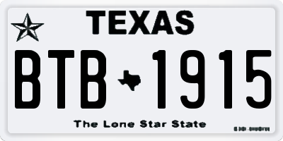TX license plate BTB1915